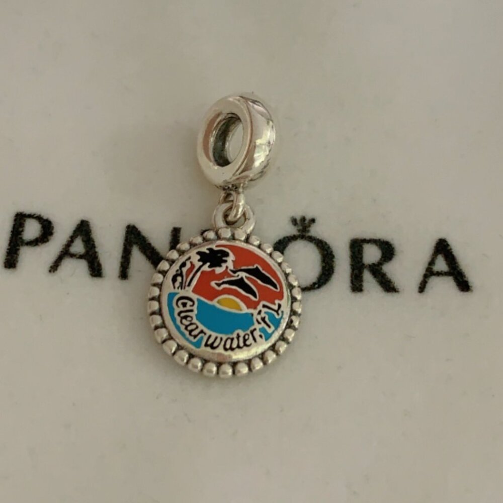 Pandora Clean Water.FL Beach Exclusive Dangle Charm Pendant /Exclusive Enamel